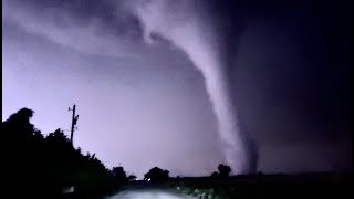 CLOSE RANGE MULTIVORTEX Tornado near El Reno and Yukon Oklahoma  5192024 [upl. by Selimah]