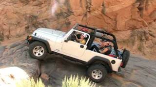 Allie rock crawling the Waterfall on Poison Spider Moab [upl. by Orpheus]