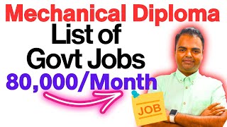 List of Govt Jobs After Diploma Mechanical Engineering High Salary Career Options After Diploma ME [upl. by Lagiba]