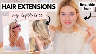 My HAIR EXTENSIONS Experience with FINE THIN HAIR  From Installation to Removal [upl. by Airottiv]