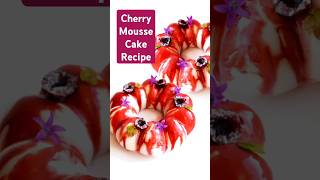 Cherry Cloud Cake with White Chocolate 🍒🍫  PDF Tutorial entremets bakeathome cakerecipe cakes [upl. by Lowe123]