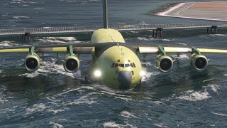 impossible landing boeing C17 Factory plane at San Francisco airport [upl. by Elletnwahs961]