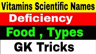 Tricks to Learn Vitamins Names  Types  Scientific Names  Deficiency  Food  Part1 [upl. by Odnaloy980]