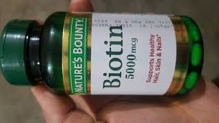 Natures Bounty Biotin 5000mcg soft gel Review [upl. by Nnahgiel]