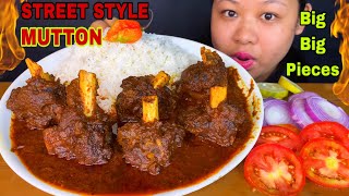 STREET STYLE KALA MUTTON CURRY WITH RICE amp SALAD MUKBANG  SPICY MUTTON CURRY MUKBANG  ASMR [upl. by Borszcz]