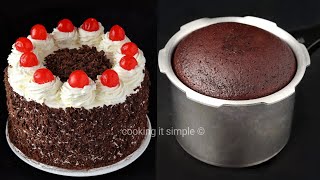 black forest cake in cookerകുക്കറിൽ പെർഫെക്റ്റ് ബ്ലാക്ക്ഫോറസ്റ് കേക്ക് black forest without oven [upl. by Ahsinnek]