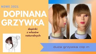 Dopinana grzywka clip in z włosów naturalnych ⭐️ dopinka clip in ⭐️ zakrywa zakola [upl. by Yasmar]