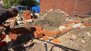 We bricked up the bay window  Foundation is almost there [upl. by Enomed]