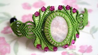 How to Make a Macrame Bracelet with a Stone [upl. by Musihc]