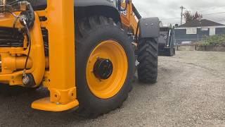 JCB 4CX15Super backhoe loader demonstrating 4 wheel steering at Pacific JCB [upl. by Traweek]