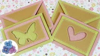 Como Hacer Tarjetas FACIL con Washi Tape Kawaii video Tutorial Scrapbook DIY español Pintura Facil [upl. by Annayk12]