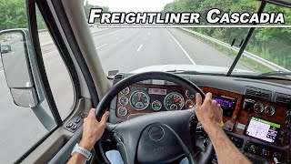 2019 Freightliner Cascadia with 44 Trailer  Hauling Race Cars with Toterhome POV Drive [upl. by Mcripley649]