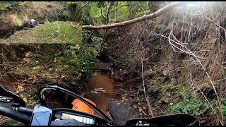 Welsh Green Lanes Wrong line choice leads to getting stuck in a stream [upl. by Ahl323]