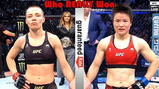 ROBBERY Who REALLY Won Rose Namajunas vs Zhang Weili 2 [upl. by Aicemed]