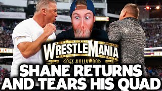 Shane McMahon Returns And Tears His Quad At WrestleMania 39 [upl. by Nolham593]