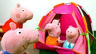 Camping mit Peppa Wutz Spaß mit Plüschtieren [upl. by Aihsenor]