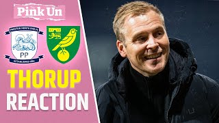 Johannes Hoff Thorup Reaction  Preston North End 22 Norwich City  The Pink Un [upl. by Grimona]