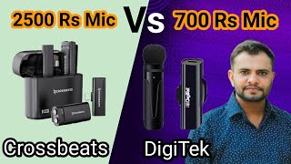 Crossbeats wireless mic vs digitek 700 rs Mic which is better for you tuber Unboxing Crossbeats Mic [upl. by Lerret]