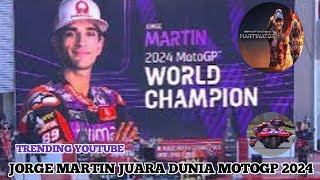 MARTINNATOR JORGE MARTIN JUARA DUNIA MOTOGP 2024 MotoGP Race SolidarityGp [upl. by Imoyn]