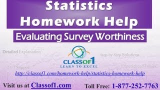 Evaluating Survey Worthiness  Statistics Assignment Help by Classof1com [upl. by Kcirddet]