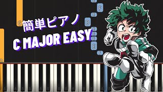 Peace Sign ピースサイン  Kenshi Yonezu  My Hero Academia OP2  EASY Piano Tutorial C MAJOR [upl. by Oniger]