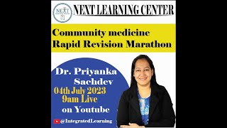 Community Medicine Rapid Revision Marathon Class By Dr Priyanka Sachdev Part1 [upl. by Alysoun]