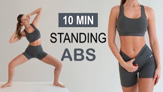 10 Min ALL STANDING ABS Workout  Daily Routine No Jumping No Repeat No Equipment [upl. by Araeit142]