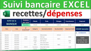 Suivi bancaire sur Excel des recettes et des dépenses [upl. by Xantha]