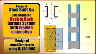 How to Design a Battened Steel Builtup Column  Channel Section  back to back  welded connection [upl. by Mayrim]