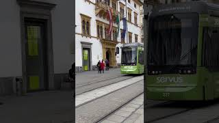 Herrengasse Graz Straßenbahn Österreich driving tram graz austria [upl. by Stalk]