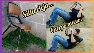 Aparato para abdominales ♻️ reciclando vieja silla 👨‍🏭💪 [upl. by Eirahcaz244]