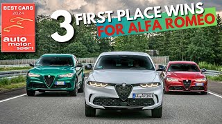 Alfa Romeo Giulia Stelvio and Tonale All Win Best Cars 2024 Awards [upl. by Cottle654]