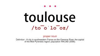 How to pronounce toulouse  Vocab Today [upl. by Gaskill]