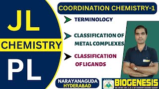 CLASS1  JL COORDINATION CHEMISTRY  CLASSIFICATION OF LIGANDS amp METAL COMPLEXES TSPSC BIOGENESIS [upl. by Llerdnad]