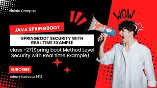 Spring boot tutorial for Beginners  class27  method level Security real time example in Telugu [upl. by Emeric]