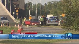 Woman falls out of vehicle onto Gilmerton Bridge [upl. by Eberly]