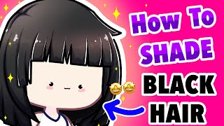 Black Hair Shading TUTORIAL  Gacha life 2  IbisPaint X [upl. by Otanod257]