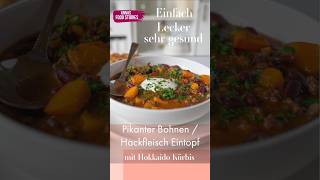 Eintopf Rezepte  Pikanter Bohnen Hackfleisch Eintopf mit Kürbis  gesund und einfach [upl. by Aivatnuhs925]