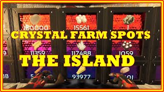 CRYSTAL FARM SPOTS  THE ISLANDS  OFFICIAL PVE  ARK SURVIVAL ASCENDED [upl. by Choong]