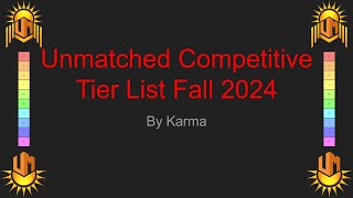 Unmatched Competitive Tier List Fall 2024 [upl. by Nehepts]