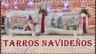 8 Ideas navideñas con Tarros y botellas Frascos decorados para Navidad [upl. by Ivanah]