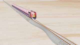 Trains vs Narrow Rail Track  Beamng Drive [upl. by Warton]