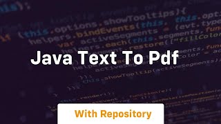 java text to pdf [upl. by Gilboa]