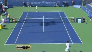 Cincinnati R3  Djokovic vs Chardy Racquet smash [upl. by Adekahs]