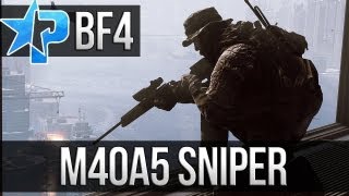 BATTLEFIELD 4 M40A5 GAMEPLAY BF4 SniperRecon Gameplay BETA [upl. by Eidur]