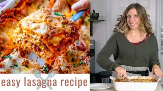 How to Make EASY Lasagna  No boiling noodles  Tastes of Lizzy T [upl. by Hunley703]