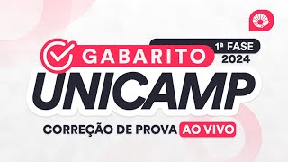 Gabarito UNICAMP 2024 1ª FASE – Correção de prova AO VIVO [upl. by Tonye117]