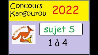 Concours Kangourou 2022 sujet S1ère et Term spé math questions 1 à 4 [upl. by Hendren661]