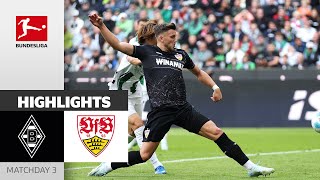 Demirovic Scores Twice  Borussia Mgladbach  VfB Stuttgart 13  Highlights  MD 3 – Bundesliga [upl. by Ahrendt]