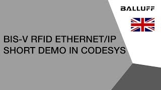 BISV RFID EtherNetIP Short Demo in CoDeSys [upl. by Sonstrom895]